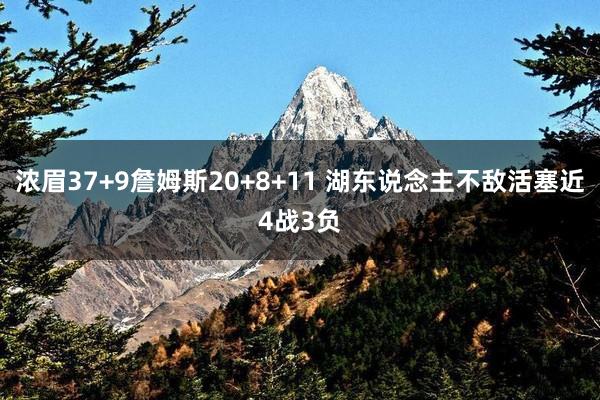 浓眉37+9詹姆斯20+8+11 湖东说念主不敌活塞近4战3负